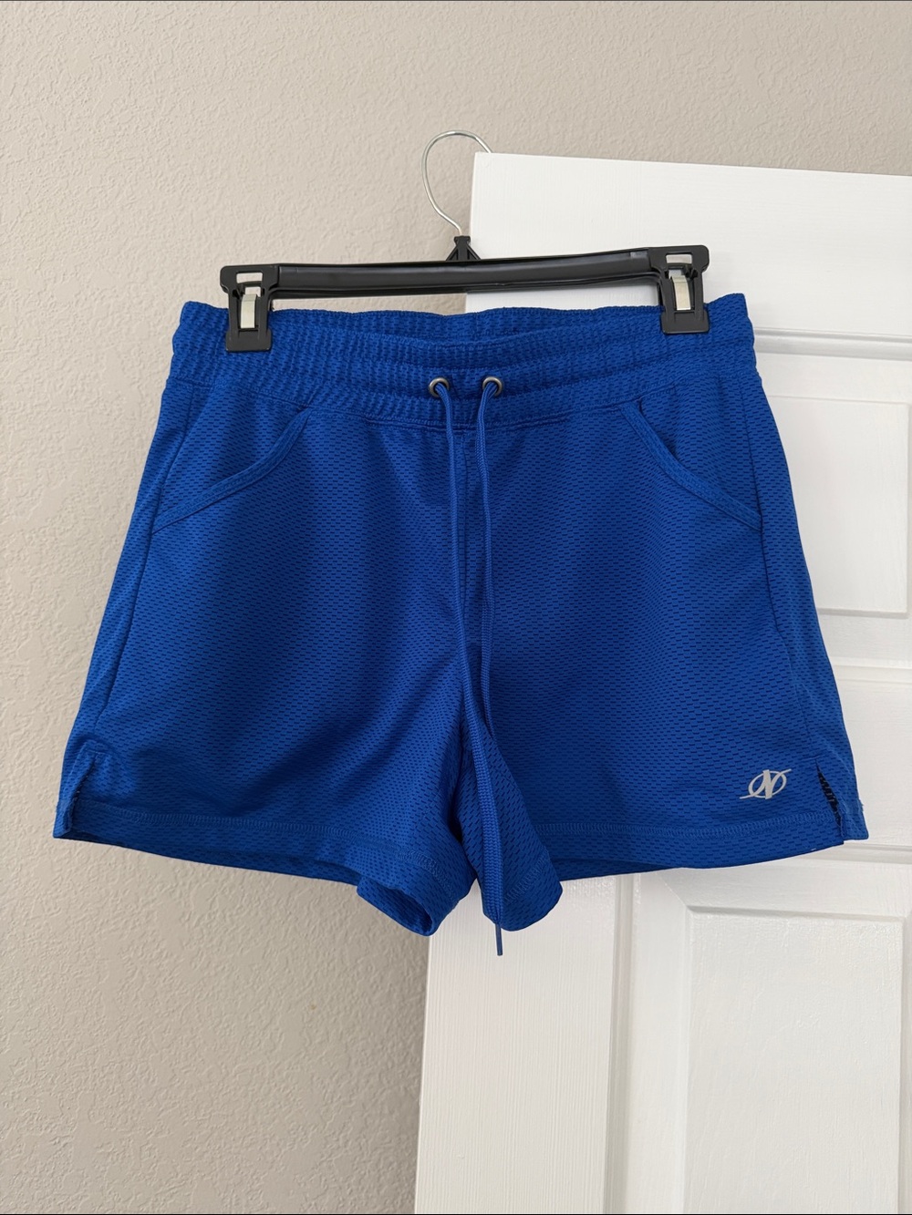 Women's Royal Blue Athletic Drawstring Shorts with Side Pockets